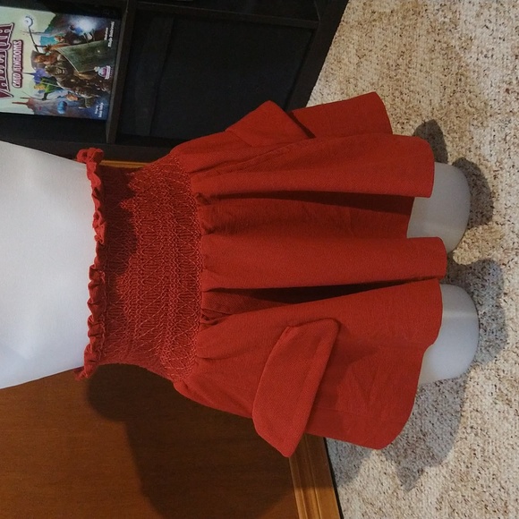 Size X's SNIDEL DOUBLE LAYERED RUFFLE HEM BOHO KAWAII SKIRT RED - Picture 2 of 16